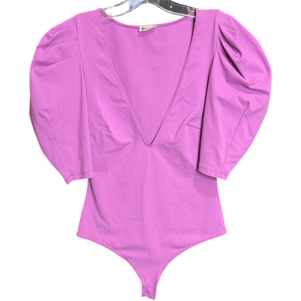 Free People Va Va Voop Bodysuit in Wildberry. Size XS - Picture 3 of 9
